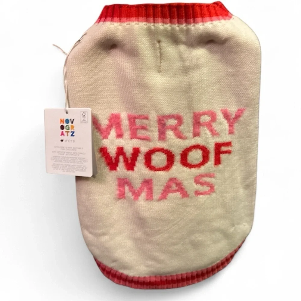 Novogratz Pets 💜 Merry Woofmas Dog Sweater Size L
